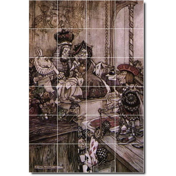 Ceramic Tile Mural-Arthur Rackham Illustration Painting 11. 32" w x 48" h using (24) 8 x 8 ceramic tiles