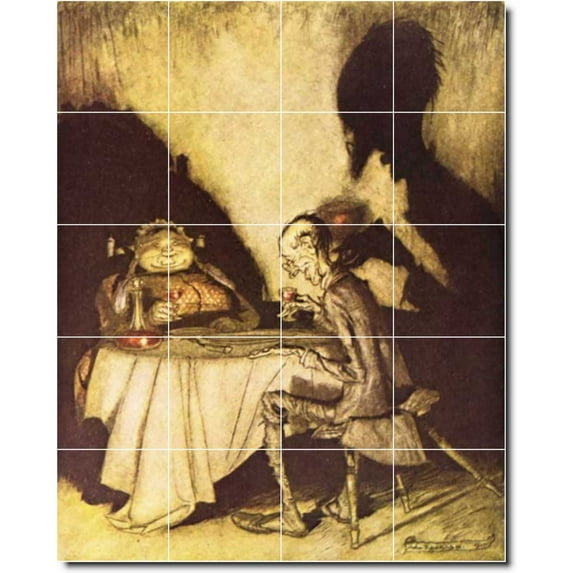 Ceramic Tile Mural-Arthur Rackham Illustration Painting 25. 32" w x 40" h using (20) 8 x 8 ceramic tiles