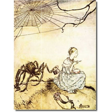 Ceramic Tile Mural-Arthur Rackham Illustration Painting 26. 12.75" w x 17" h using (12) 4.25 x 4.25 ceramic tiles