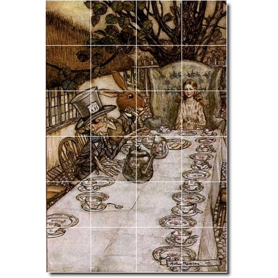 Ceramic Tile Mural-Arthur Rackham Illustration Painting 5. 24" w x 36" h using (24) 6 x 6 ceramic tiles