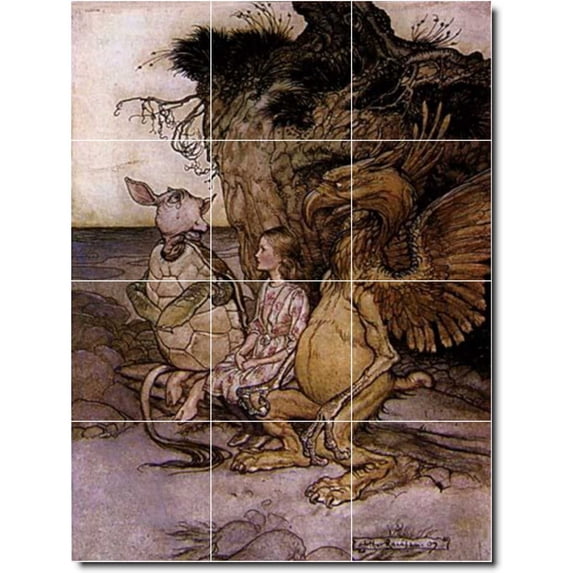 Ceramic Tile Mural-Arthur Rackham Illustration Painting 8. 24" w x 32" h using (12) 8 x 8 ceramic tiles