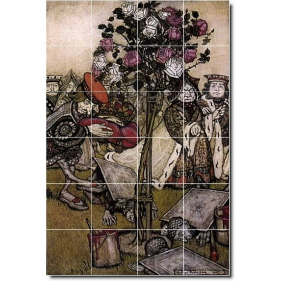 Ceramic Tile Mural-Arthur Rackham Illustration Painting 9. 32" w x 48" h using (24) 8 x 8 ceramic tiles