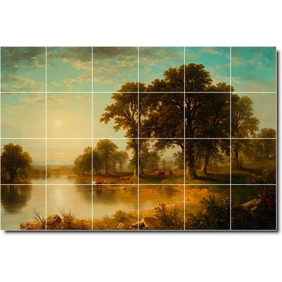 Ceramic Tile Mural-Asher Durand Landscapes Painting 138. 25.5" w x 17" h using (24) 4.25 x 4.25 ceramic tiles