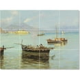 thumbnail image 1 of Ceramic Tile Mural-Attilio Pratella Ship Boat Painting 7. 24" w x 18" h using (12) 6 x 6 ceramic tiles, 1 of 3