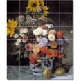 thumbnail image 1 of Ceramic Tile Mural-Auguste Renoir Flowers Bathroom Tile Mural 10. 21.25" w x 25.5" h using (30) 4.25 x 4.25 ceramic tiles, 1 of 3