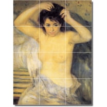 Ceramic Tile Mural-Auguste Renoir Nudes Shower Tile Mural 6. 12.75" w x 17" h using (12) 4.25 x 4.25 ceramic tiles