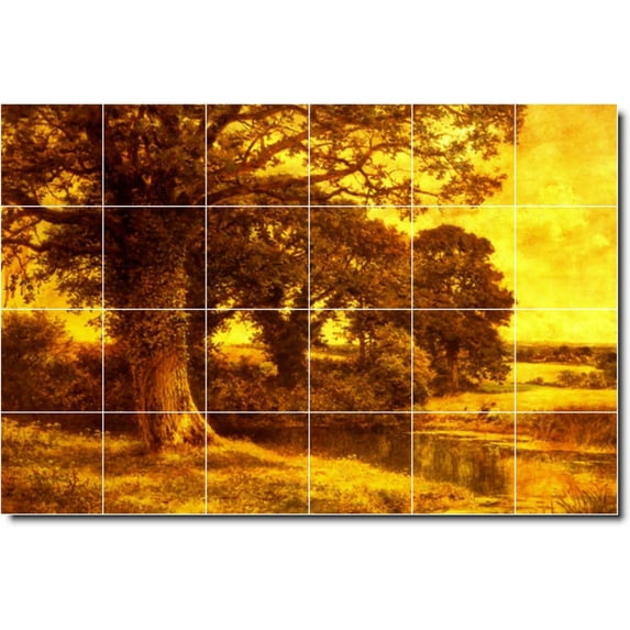 Ceramic Tile Mural-Benjamin Leader Landscapes Painting 145. 72" w x 48" h using (24) 12 x 12 ceramic tiles