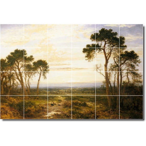 Ceramic Tile Mural-Benjamin Leader Landscapes Painting 146. 36" w x 24" h using (24) 6 x 6 ceramic tiles