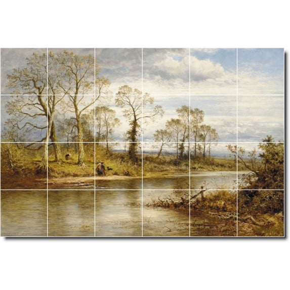 Ceramic Tile Mural-Benjamin Leader Landscapes Painting 147. 48" w x 32" h using (24) 8 x 8 ceramic tiles