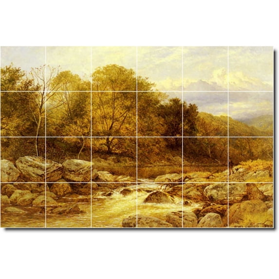 Ceramic Tile Mural-Benjamin Leader Landscapes Painting 152. 72" w x 48" h using (24) 12 x 12 ceramic tiles