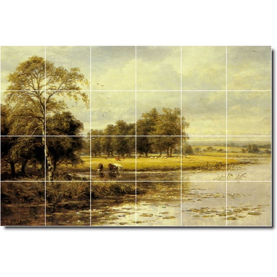 Ceramic Tile Mural-Benjamin Leader Landscapes Painting 154. 36" w x 24" h using (24) 6 x 6 ceramic tiles