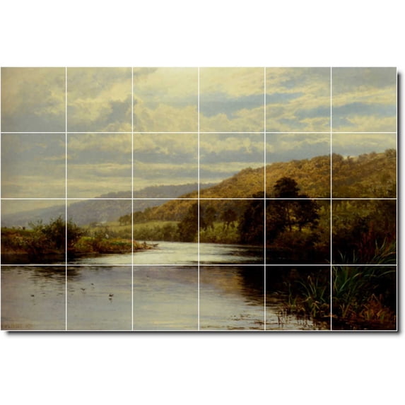 Ceramic Tile Mural-Benjamin Leader Landscapes Painting 155. 72" w x 48" h using (24) 12 x 12 ceramic tiles