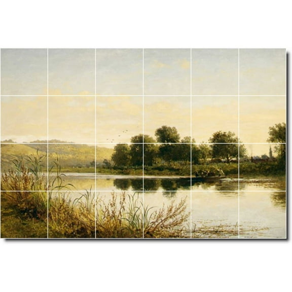 Ceramic Tile Mural-Benjamin Leader Landscapes Painting 157. 25.5" w x 17" h using (24) 4.25 x 4.25 ceramic tiles