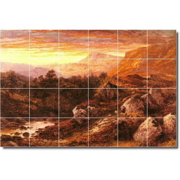Ceramic Tile Mural-Benjamin Leader Landscapes Painting 160. 25.5" w x 17" h using (24) 4.25 x 4.25 ceramic tiles