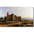 thumbnail image 1 of Ceramic Tile Mural-Benjamin Leader Village Painting 9. 40" w x 24" h using (15) 8 x 8 ceramic tiles, 1 of 3