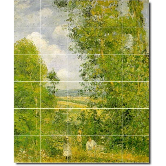 Ceramic Tile Mural-Camille Pissarro Country Painting 64. 60" w x 72" h using (30) 12 x 12 ceramic tiles