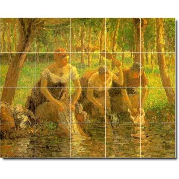 Ceramic Tile Mural-Camille Pissarro Country Painting 69. 60" w x 48" h using (20) 12 x 12 ceramic tiles