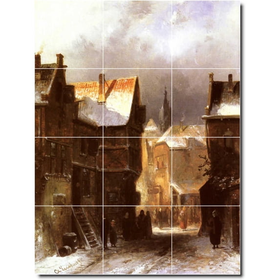 Ceramic Tile Mural-Charles Leickert City Kitchen Tile Mural 9. 36" w x 48" h using (12) 12 x 12 ceramic tiles