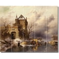 thumbnail image 1 of Ceramic Tile Mural-Charles Leickert Village Painting 16. 40" w x 32" h using (20) 8 x 8 ceramic tiles, 1 of 3