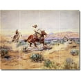 thumbnail image 1 of Ceramic Tile Mural-Charles Russell Indians 9. 24" w x 18" h using (12) 6 x 6 ceramic tiles, 1 of 3