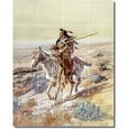 thumbnail image 1 of Ceramic Tile Mural-Charles Russell Indians Backsplash Tile Mural 30. 17" w x 21.25" h using (20) 4.25 x 4.25 ceramic tiles, 1 of 3