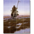 thumbnail image 1 of Ceramic Tile Mural-Charles Russell Indians Custom Tile Mural 12. 32" w x 40" h using (20) 8 x 8 ceramic tiles, 1 of 3