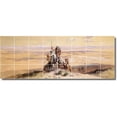 thumbnail image 1 of Ceramic Tile Mural-Charles Russell Indians Floor Tile Mural 18. 48" w x 18" h using (24) 6 x 6 ceramic tiles, 1 of 3