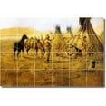 thumbnail image 1 of Ceramic Tile Mural-Charles Russell Western Backsplash Tile Mural 4. 25.5" w x 17" h using (24) 4.25 x 4.25 ceramic tiles, 1 of 3