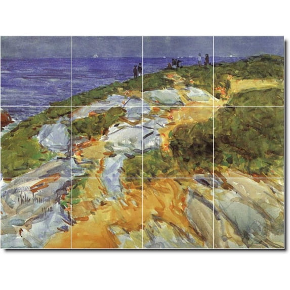 Ceramic Tile Mural-Childe Hassam Waterfront Painting 108. 24" w x 18" h using (12) 6 x 6 ceramic tiles