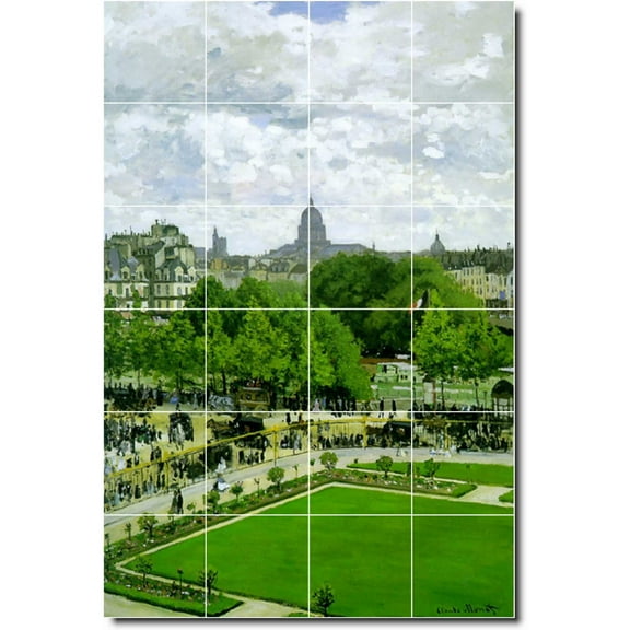 Ceramic Tile Mural-Claude Monet City 27. 17" w x 25.5" h using (24) 4.25 x 4.25 ceramic tiles