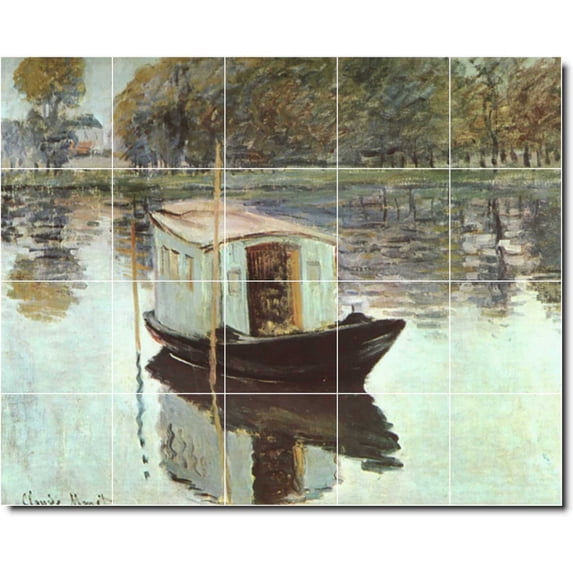 Ceramic Tile Mural-Claude Monet Country Painting 107. 21.25" w x 17" h using (20) 4.25 x 4.25 ceramic tiles