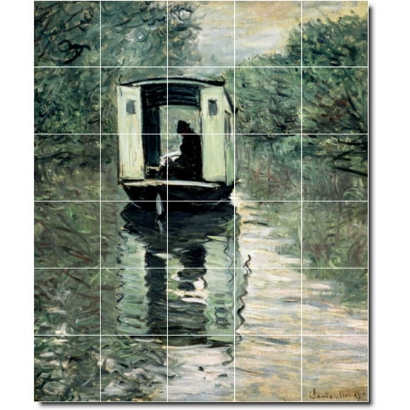 Ceramic Tile Mural-Claude Monet Country Painting 108. 21.25" w x 25.5" h using (30) 4.25 x 4.25 ceramic tiles