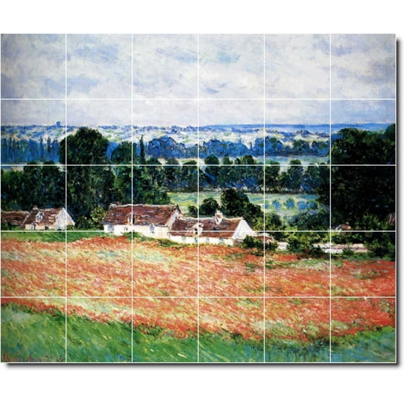Ceramic Tile Mural-Claude Monet Country Painting 78. 36" w x 30" h using (30) 6 x 6 ceramic tiles