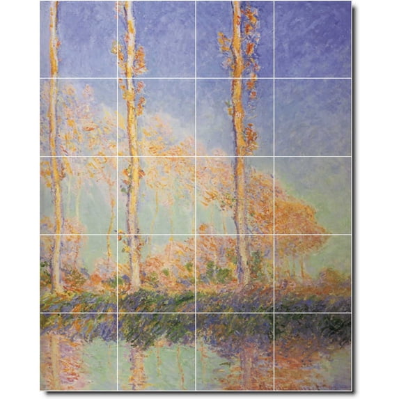 Ceramic Tile Mural-Claude Monet Country Painting 87. 32" w x 40" h using (20) 8 x 8 ceramic tiles