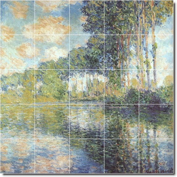 Ceramic Tile Mural-Claude Monet Country Painting 88. 40" w x 40" h using (25) 8 x 8 ceramic tiles