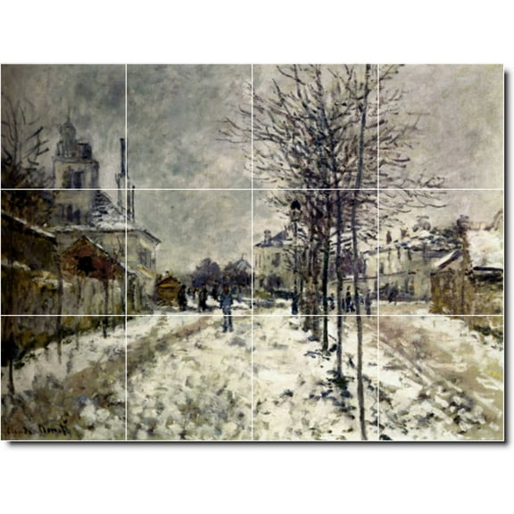 Ceramic Tile Mural-Claude Monet Country Painting 89. 17" w x 12.75" h using (12) 4.25 x 4.25 ceramic tiles