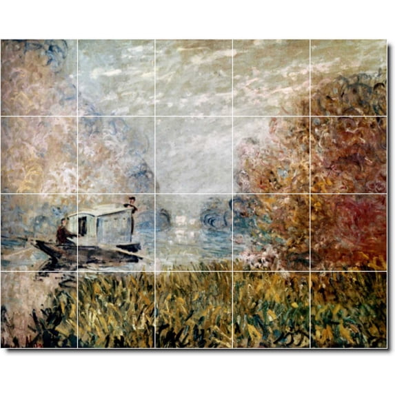 Ceramic Tile Mural-Claude Monet Country Painting 94. 40" w x 32" h using (20) 8 x 8 ceramic tiles