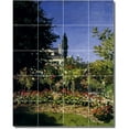 thumbnail image 1 of Ceramic Tile Mural-Claude Monet Garden Bathroom Tile Mural 17. 48" w x 60" h using (20) 12 x 12 ceramic tiles, 1 of 3