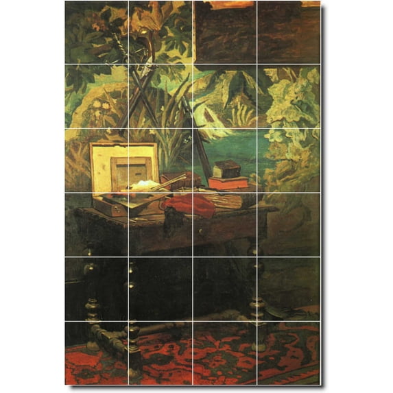 Ceramic Tile Mural-Claude Monet Still Life Custom Tile Mural 25. 17" w x 25.5" h using (24) 4.25 x 4.25 ceramic tiles