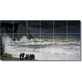 thumbnail image 1 of Ceramic Tile Mural-Claude Monet Waterfront Painting 117. 48" w x 24" h using (18) 8 x 8 ceramic tiles, 1 of 3