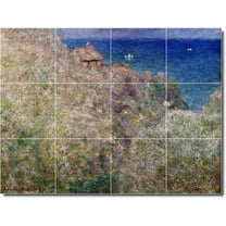 Ceramic Tile Mural-Claude Monet Waterfront Painting 123. 17" w x 12.75" h using (12) 4.25 x 4.25 ceramic tiles