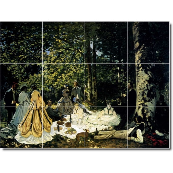 Ceramic Tile Mural-Claude Monet Women Painting 42. 48" w x 36" h using (12) 12 x 12 ceramic tiles