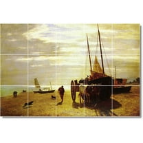 Ceramic Tile Mural-Constant Troyon Waterfront Painting 131. 60" w x 36" h using (15) 12 x 12 ceramic tiles