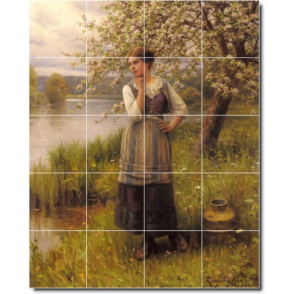 Ceramic Tile Mural-Daniel Ridgway Knight Country Painting 117. 32" w x 40" h using (20) 8 x 8 ceramic tiles