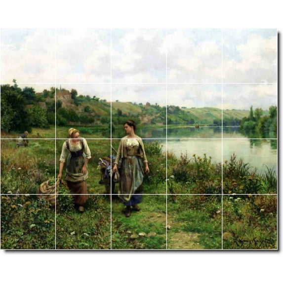 Ceramic Tile Mural-Daniel Ridgway Knight Country Painting 123. 60" w x 48" h using (20) 12 x 12 ceramic tiles