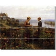 thumbnail image 1 of Ceramic Tile Mural-Daniel Ridgway Knight Garden 24. 40" w x 32" h using (20) 8 x 8 ceramic tiles, 1 of 3