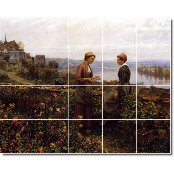 Ceramic Tile Mural-Daniel Ridgway Knight Garden 24. 60" w x 48" h using (20) 12 x 12 ceramic tiles