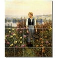 thumbnail image 1 of Ceramic Tile Mural-Daniel Ridgway Knight Garden Bathroom Tile Mural 19. 30" w x 36" h using (30) 6 x 6 ceramic tiles, 1 of 3