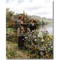 thumbnail image 1 of Ceramic Tile Mural-Daniel Ridgway Knight Garden Custom Tile Mural 3. 48" w x 60" h using (20) 12 x 12 ceramic tiles, 1 of 3
