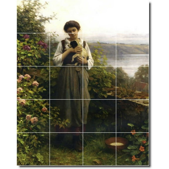 Ceramic Tile Mural-Daniel Ridgway Knight Garden Painting 44. 24" w x 30" h using (20) 6 x 6 ceramic tiles